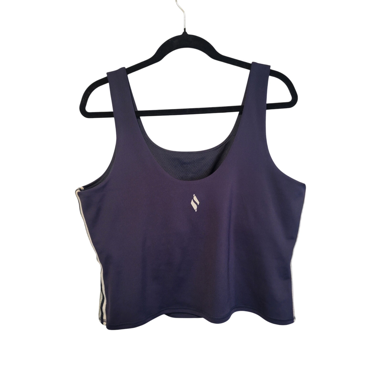Athleticwear Skechers Blue White Stripe Seamless Wireless Tagless 2x Sports Bra
